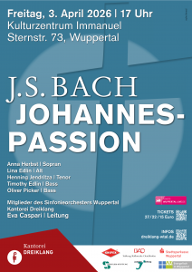 Plakat Johannespassen Kantorei Dreiklang Wuppertal